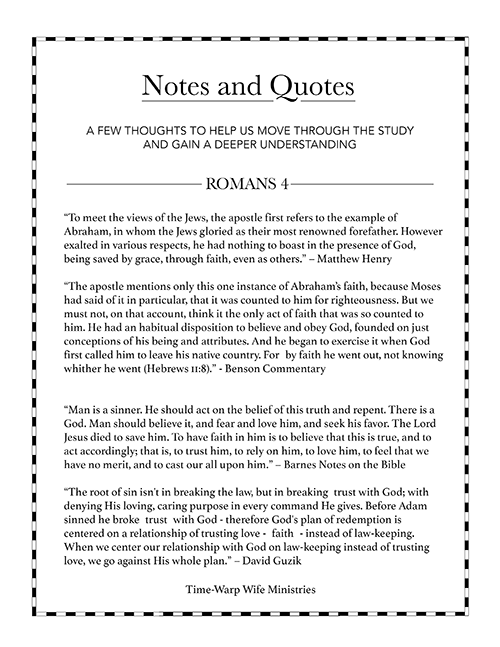 Romans Bible Study Week 2 Part 1 Printable Resources TimeWarp Wife